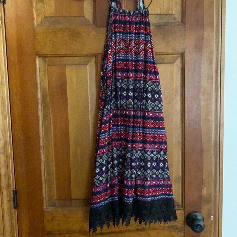 Shift dress with crochet detail